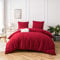 AYSW 16 Couleurs Sets de Housses de Couettes 200x200 cm Double Fermeture Éclair 3 Pièces Microfibre Brossée 100 Fils/cm² + 2 Taies d'oreiller 65x65 cm Rouge Parure de Lit Adulte 2 Personnes