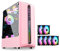 Pink Gaming Case,Mid-Tower PC Gaming Case ATX/M-ATX/ITX - Front I/O USB 3.0 Port - Acrylic side panel - Includes colorful fan - Water-Cooling Ready (Size : 6 fan)