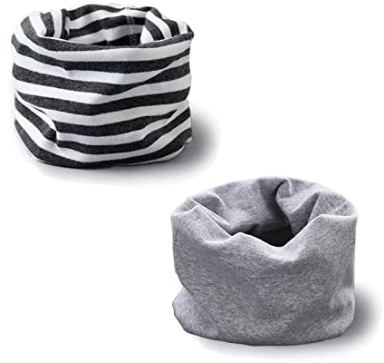 ENSTAB 2 Stück Loop Kinder Baumwolle Herbst Winter Schal Baby Loop Hals Wärmer Mädchen und Junge (Junge E)