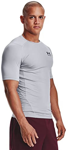 Under Armour Men's HeatGear Compression Short-Sleeve T-Shirt, Mod Gray (011)/Black, XL