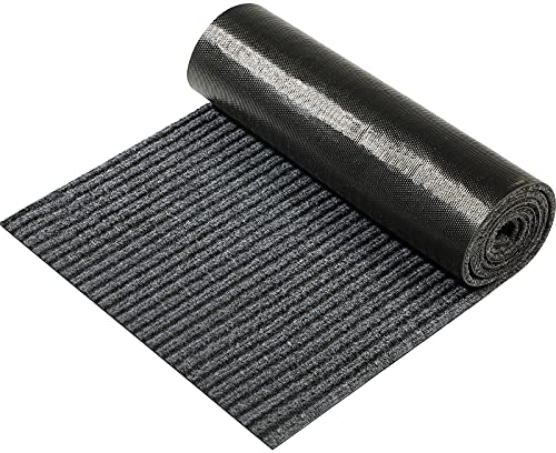 Nuanchu Grand Tapis Extérieur Semi-Fini 16 x 79 Pouces Paillasson Étroit Tapis Antidérapants Rouleau de Tapis Imperméablee pour Salle de Bain Entrée Intérieur Extérieur (Noir, 15,8 x 78,8 Pouces)