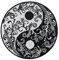 Finally Home Yin und Yang mit Blumen Patch zum Aufbügeln | Ranken Patches, Blüten Bügelbild, Pflanzen Flicken, Aufnäher, Bügelpatches