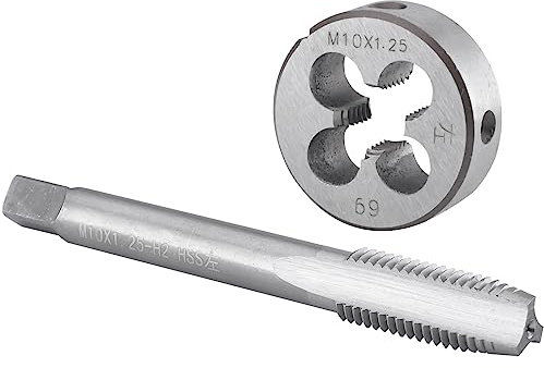 Burkit M10 X 1.25 Maschio e Die Set Mano Sinistra, M10 x 1.25 Filettatura Macchina Maschio e Tondo Die