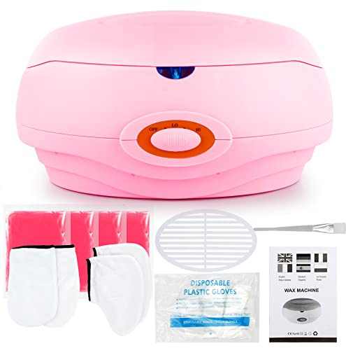 AYITOO Bain de paraffine pour mains et pieds avec accessoires, bain de cire électrique avec cire de paraffine 200 W, appareil de bain de cire de paraffine rose