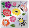 BENECREAT Blumen-Tulpen-Schablonen aus Mattem Metall, Schmetterlings-Bienen-Schablonenschablone für Malerei, Holzverbrennung, Leder Brennt, Gravur, Scrapbooking, 15.6x15.6 cm