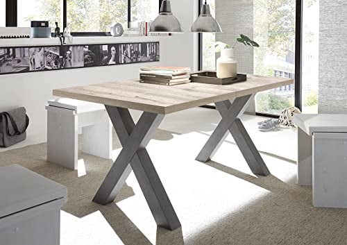 58 aufm Kessel Esstisch ausziehbar Eike 3 160 x 90 x 75 Esszimmertisch Graphit/Sandeiche 13408-160