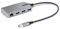 StarTech.com Hub USB de 3 Puertos USBA - USB 3.0 de 5Gbps - Alimentado por el Bus - Concentrador USB de 3 Puertos USB-A - Ladrón USB Portátil - Cable 30cm - Red Ethernet RJ45 1Gb (5G3GBB-USB-A-HUB)
