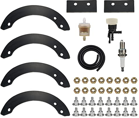 Mikatesi 06720-V10-030 72427-V10-020 Schneefräse Gummi-Paddel Schlangen-Set ersetzt 6672448 6813166 mit 98079-55846 Zündkerzen-Hardware-Kit für Honda HS520 20 Schnee Gebläse