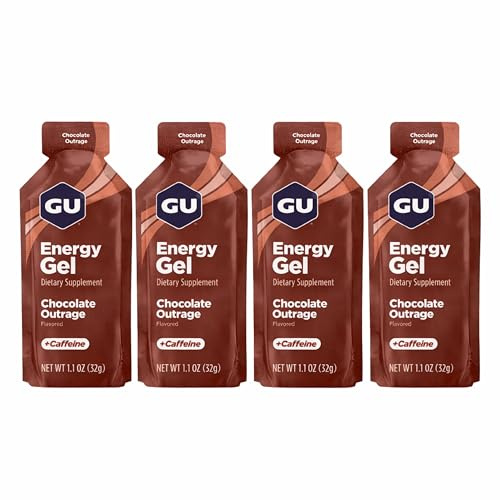 Gu Energy Running Gels - 4 Gel Taster Pack - Sports Energy Gels For Running , Cycling, Triathlon (Chocolate Outrage)