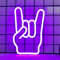 Attivolife Rock - Luz de neón en forma de mano, decoración de pared para jugadores, letreros LED de neón púrpura, alimentado por USB para bar, Navidad, cumpleaños, fiesta en casa, regalos