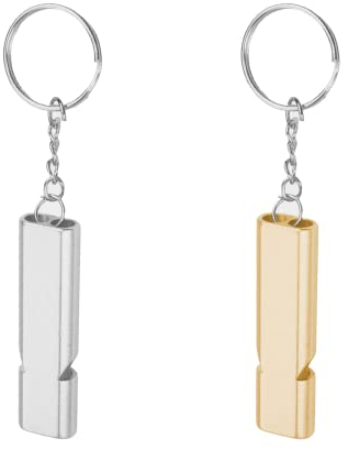 Lmyzcbzl Trillerpfeife, 2 Pcs Notfallpfeife, Metall Notfallpfeife, Pfeife mit Schlüsselanhänger, für Schule Gym, Outdoor Camping, Wandern, Jagen, Klettern