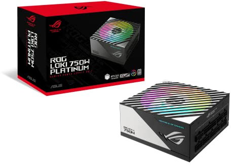 ASUS ROG Loki SFX-L 750 W Platinum Bloc d'alimentation entièrement modulaire certifié Lambda A, Ventilateur PWM ARGB 120 mm, Aura Sync, Compatible ATX 3.0, Compatible PCIe 5.0