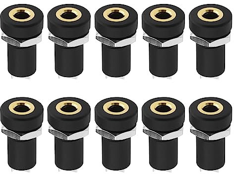 YINETTECH 10Pcs 3.5mm Female Mono Panel Mount Jack with Nuts 3.5mm Mono Jacks Panel Mount Solder Connectors Accessories for CD Players Digital Laptops DVD
