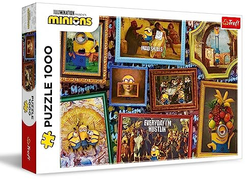Trefl - Minions, Minions-Galerie - Puzzle 1000 Elemente - Puzzle mit Märchenfiguren, Collage mit lustigen Bildern, Moderne Puzzles für Erwachsene und Kinder ab 12 Jahren