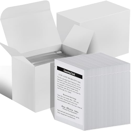 Sliner Lot de 100 feuilles de nettoyage pour lecteur de cartes de crédit Cr80 double face pour scanner de cartes de crédit POS Swipe Terminal pour imprimante et machines de crédit optiques