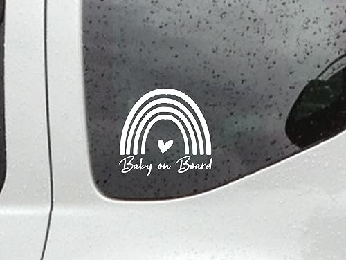 Baby on Board Aufkleber | Autoaufkleber Autofahrt mit Baby Kinder an Bord Warnschild Fahrzeug mit Baby Sicherheit für die Familie (weiß glanz)