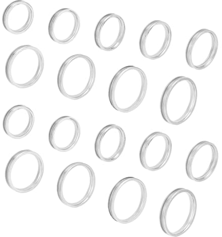 UNICRAFTALE 27 Stück 9 Größen Edelstahl Rohlinge Fingerring 4 mm Breit Gerillte Fingerringe Runder Rohlinge Kern Ringe Für Inlay Handgefertigter Ring Hochzeitsversprechen Schmuckherstellung Geschenk