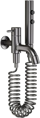 Nebulizzatore per bidet per WC, in ottone, con tubo flessibile, 3 funzioni, per bidet, grigio