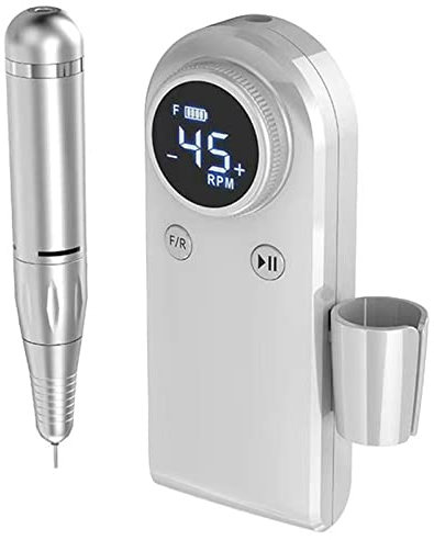 TEmkin Cordless Electric Nail Drill Machine, Professional Rechargeable Nail Drill, Portable 45000 RPM Nail Filer Kit with Battery for Gel Nails Remove, Manicure Polishing for Home and Salon Use