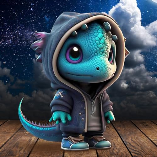 NAVESO Coole Drachen Figuren, Niedliche Garten Drachen Skulptur, Halloween Dinosaur Statue, Drachen Figuren Harz, Drachen Figur Garten Deko, 13 * 10 * 9cm