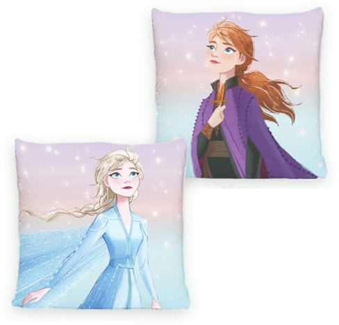 JACK Renforcé Kissen 40x40cm inkl. Füllung Dekokissen Frozen ELSA Anna Disney Blau Lila