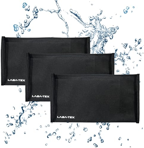 LABA-TEX Hochwasserschutz Wassersperre – Wasseraktivierte, Einweg-Flut-Barriere für Türen, Keller & Fenster (Schwarz, 5 Liter - 3 Stück)