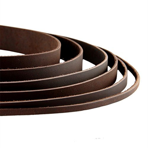 Auroris - Lederband flach dunkelbraun Breite wählbar 2/3/4/5/8/10/15/20/25/30 mm - Variante: Breite 20mm / Länge 5m