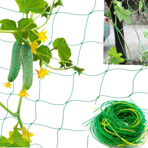 Ranknetz,Ranknetz mit großer,Maschnweite:10cm,Rankhilfe Netz,Rankgitter für Gurken,Pflanzennetz,für den perfekten Wachstum von Tomaten,Gurken und Kletterpflanzen(1.8m x 3.6m)