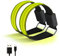 Srliya 2er-Pack Verstellbares LED-Armband, über USB Wiederaufladbares Reflektierendes Band, Leuchtende Sicherheitsarmbänder Outdoor-Sportarten, Joggen, Laufen, Radfahren. Keine