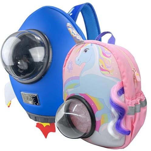 HECKBO Kinder Rucksack Rakete + Einhorn