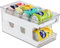 Lesbye Rolling Can Dispenser Fridge Beer Can Organiser, 2 Teir Soda Drinks Can Bottle Holder, Ideal For Kitchen Pantry Cupboard Shelves