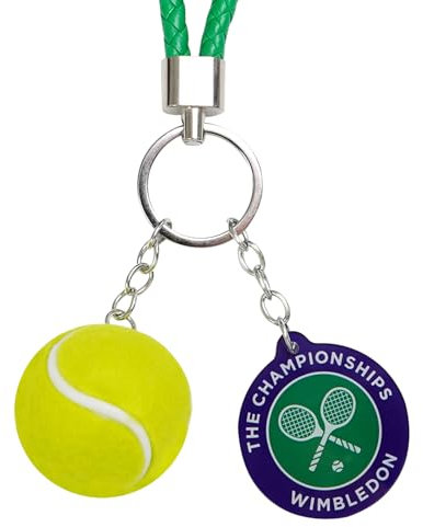 WILMIN Mini-Tennisball-Schlüsselanhänger, Grand-Slam-Stil, Grün , Mini