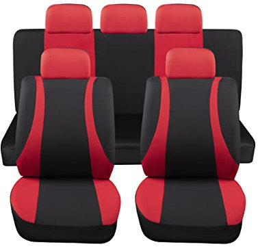 Auto Accessori Lupex Set Coprisedili Auto Universali LS10 Colore Rosso Anteriori e Posteriori in Poliestere Utilitaria No Suv