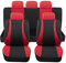 Auto Accessori Lupex Set Coprisedili Auto Universali LS10 Colore Rosso Anteriori e Posteriori in Poliestere Utilitaria No Suv