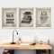 Vintage Schreibmaschine Patent Druck Design Büro Wand Kunst Bilder Dekor Schreibmaschine Vintage Leinwand Poster Leinwand Malerei 30Cmx40Cmx3Pcs Kein Rahmen