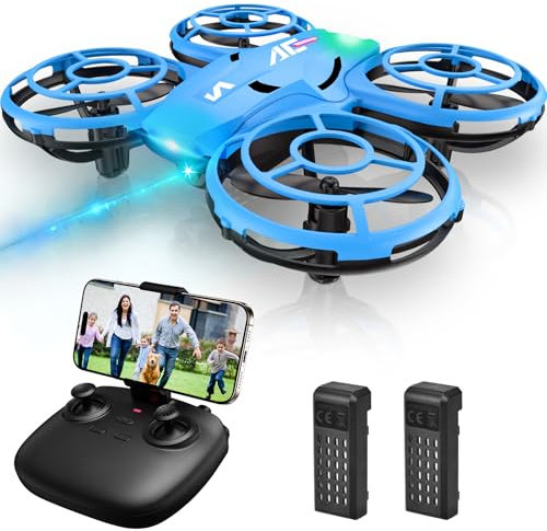 Fileeyn Mini Drone per Bambini, con Fotocamera HD 1080p, Controllabile tramite App Quadricottero RC con Luci a LED, Protezione dell'Elica con Flip 3D, Regalo Giocattolo per Bambini e Principianti