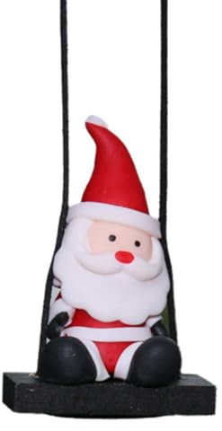 Ciondolo per auto di Natale, decorazione per interni auto, scaletta di Babbo Natale, albero di Natale, specchietto retrovisore