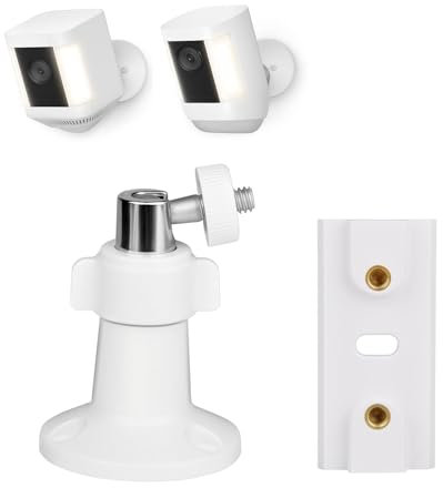 Adjustable Wall Mount Bracket Compatible with Ring Spotlight Cam Plus/Pro, Replacement Bracket for Better View Angle, 1-Pack, White