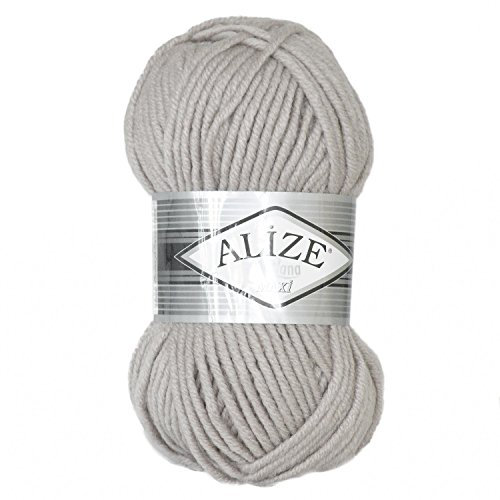 Strickgarn Strickwolle Superlana Maxi 100g 25% Wolle Wintergarn Winterwolle, 50 Farben, Farbe:652 smoky