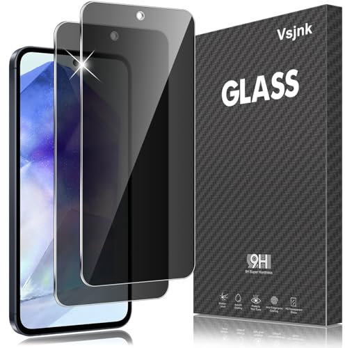Vsjnk Verre trempé pour Samsung Galaxy A55 5G / A35 5G Anti-Espion Protection D'écran, 2 Pièces protector Anti-Rayures HD Vitre 9H Glass