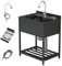 VELPAX Lavabo autoportante Évier Inox de Cuisine 1 Bac Professionnel, rubinetto e piano di appoggio, per Évier Inox Autoportant, Évier Extérieur et Intérieur,78 x 56 x 100 cm