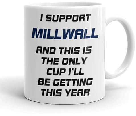 VIROSA Funny Football Mug – “Only Cup I’ll Be Getting This Year” – Gift for Millwall Fans, Dad, Friend or Colleague – 11oz Ceramic Coffee Cup – Funny Xmas, Birthday, Father’s Day Present