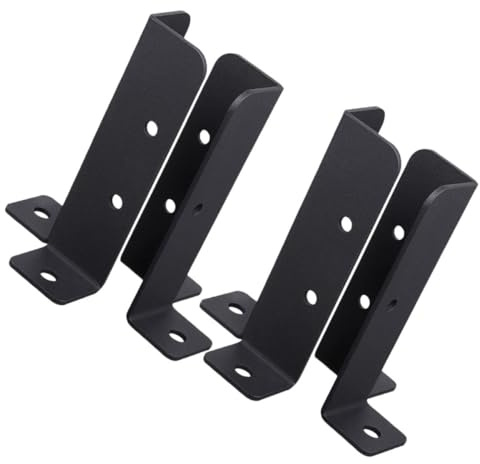 Toddmomy Support de Poteau en Fer Noir Haute Précision et Résistance à L'usure pour Clôture Bois Extérieur, Kit de Réparation 4pcs Jardin et Balcon