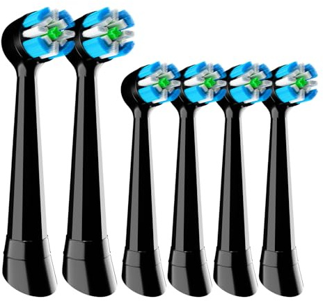 6 Stüc Aufsteckbürsten Kompatibel mit Oral B IO 2/3/4/5/6/7/8/9/10 Series Zahnbürste Elektrische Für Zahnreinigung und zum Schutz des Zahnfleisches, Schwarz
