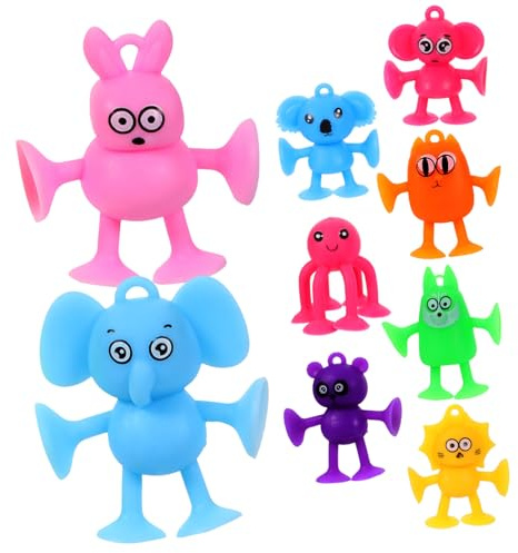 BESPORTBLE 9pcs Suction Cup Cartoon Animal Toy Educational Boys and Girls Suction Toys for Bath Play Learning