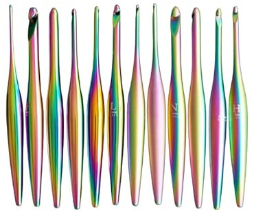 Furls Häkelnadel, limitierte Auflage Matte Aura Streamline Metall, Ergonomische Handhabung Häkelnadeln 17,8 cm (Matte, E - 3,50 mm)