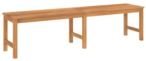 Mhdvray 180 cm Gartenbank Teak, 13,8 kg, standfest & witterungsbeständig, Sitzbank für Balkon & Garten