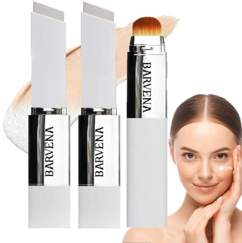 2 Stück Foundation Stick mit Pinsel,2026 Neu 2-in-1 Farbwechselnder Foundation Stick,Automatische Farbanpassung, Natürlicher Glow & Schwereloses Gefühl, Lang Anhaltender für Alle Hauttypen