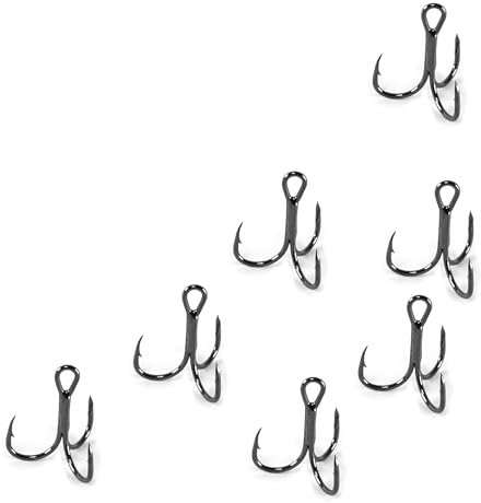 Treble Hooks Sport sizes 14 12 10 8 6 4 2 1 Black Sea Pike Zander Fishing (VA13-1x7pcs size 12 Black Extra Sport Treble)