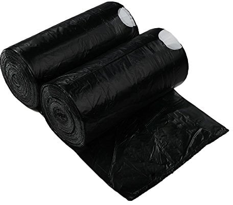 Dynko 5L Kordelzug Müllbeutel, Schwarz Müllbeutel mit Zugband, 110 Stück